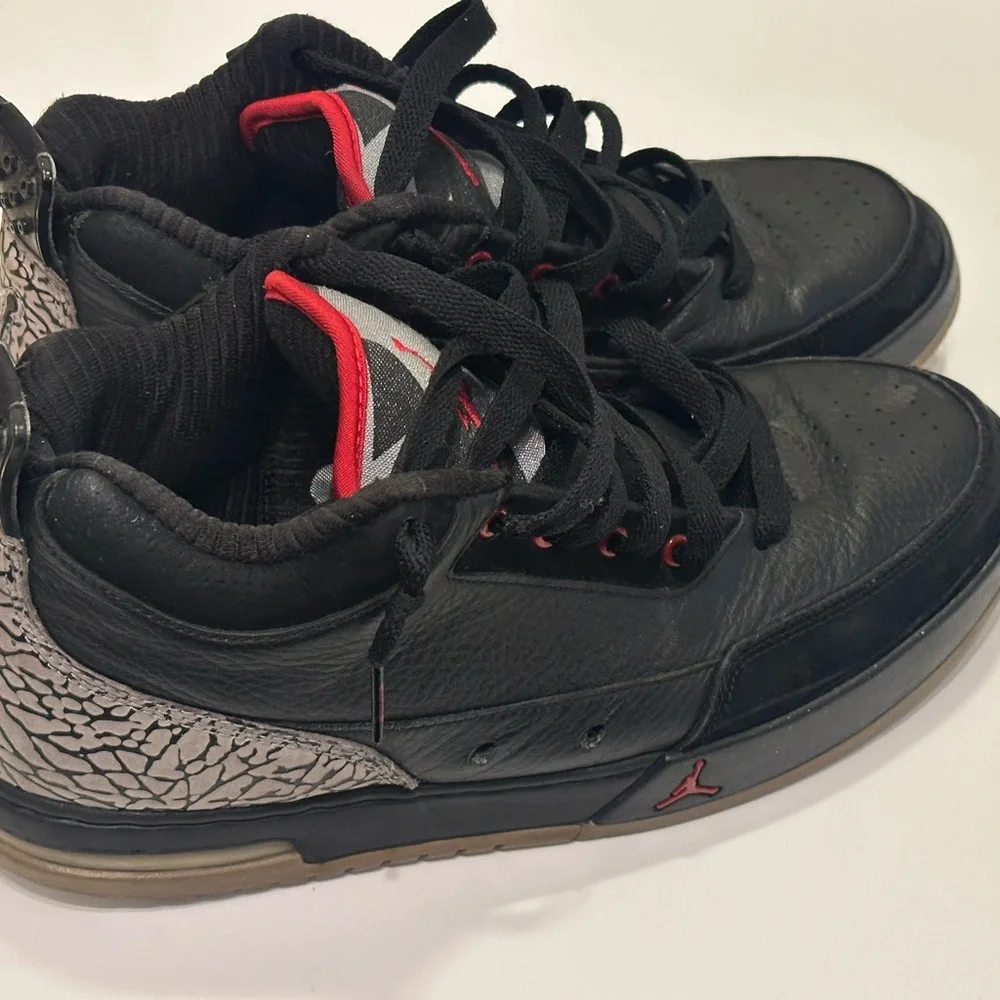 Jordan Black and Gray‎ Sneakers with Red Accents